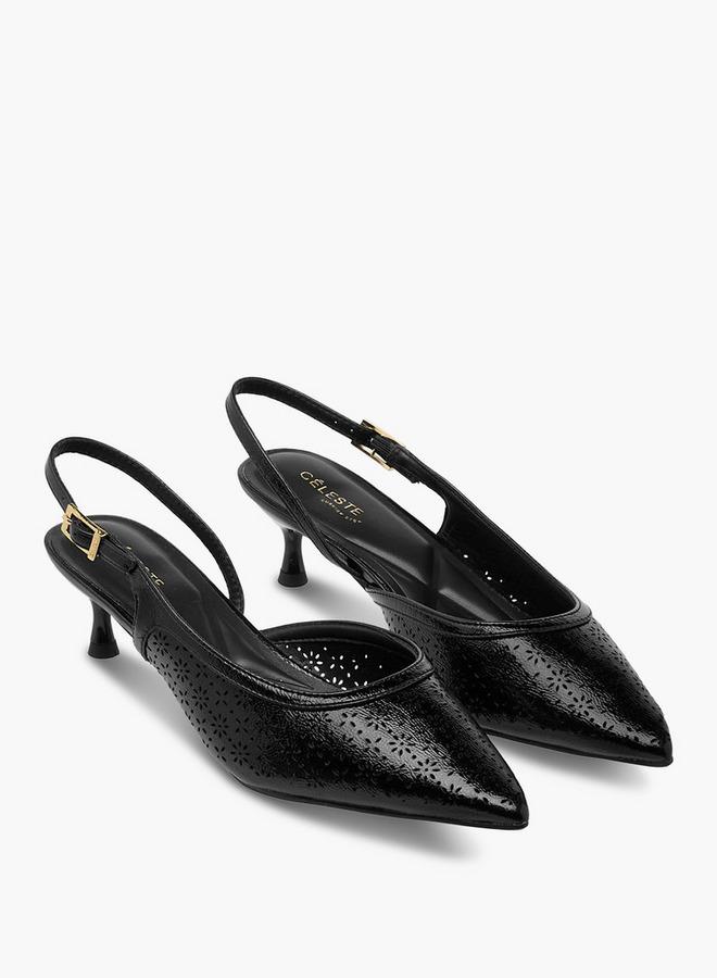 سيليست صنادل نسائية بكعب هريرة مقصوصة بالليزر - Image 2